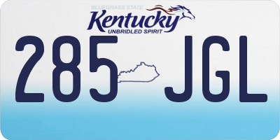 KY license plate 285JGL