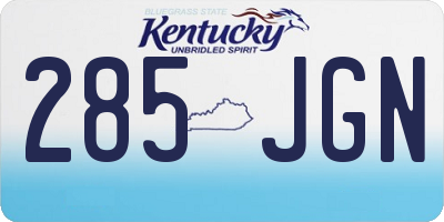 KY license plate 285JGN