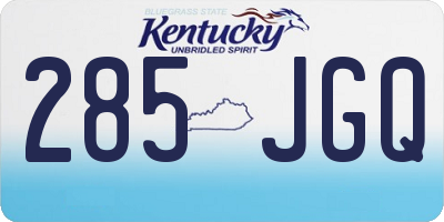 KY license plate 285JGQ