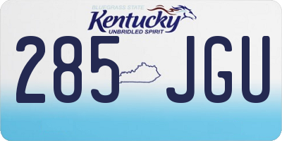 KY license plate 285JGU