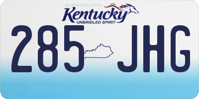 KY license plate 285JHG
