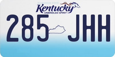 KY license plate 285JHH