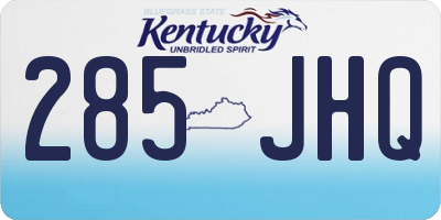 KY license plate 285JHQ