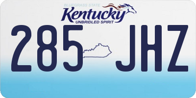 KY license plate 285JHZ