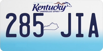 KY license plate 285JIA