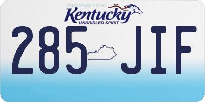 KY license plate 285JIF
