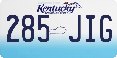 KY license plate 285JIG
