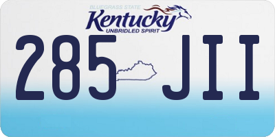 KY license plate 285JII