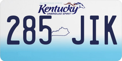 KY license plate 285JIK