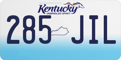 KY license plate 285JIL