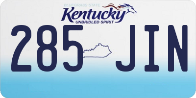 KY license plate 285JIN