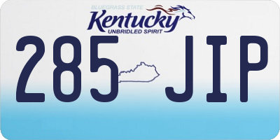 KY license plate 285JIP