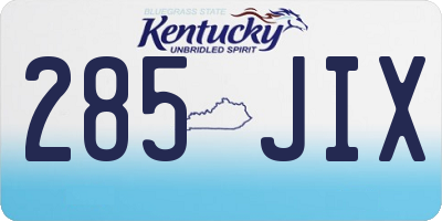 KY license plate 285JIX