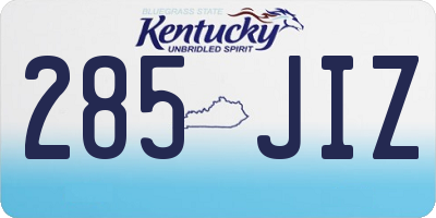KY license plate 285JIZ