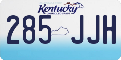 KY license plate 285JJH