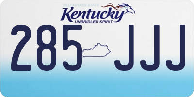 KY license plate 285JJJ