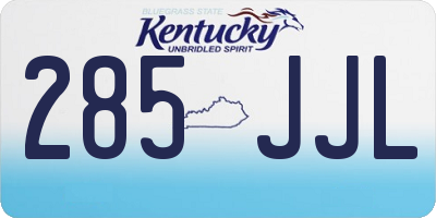 KY license plate 285JJL