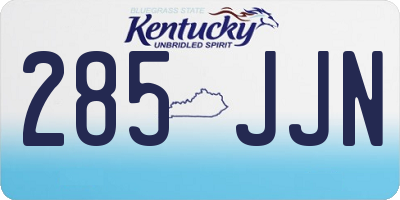 KY license plate 285JJN