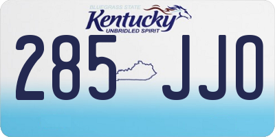KY license plate 285JJO