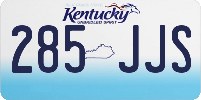 KY license plate 285JJS