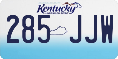 KY license plate 285JJW