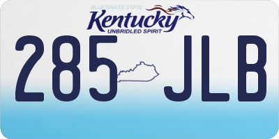 KY license plate 285JLB