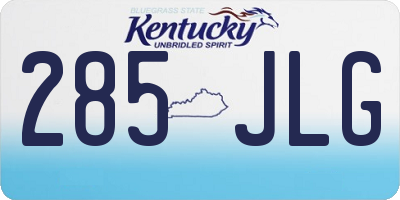 KY license plate 285JLG