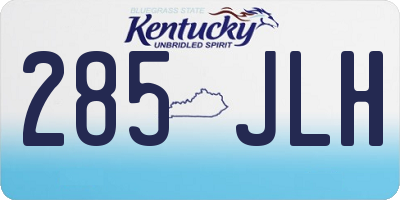KY license plate 285JLH