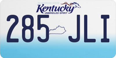KY license plate 285JLI