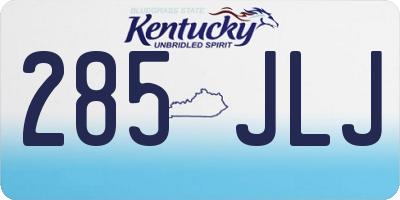 KY license plate 285JLJ