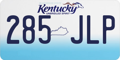 KY license plate 285JLP