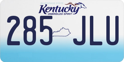 KY license plate 285JLU