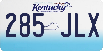 KY license plate 285JLX