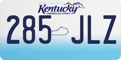 KY license plate 285JLZ