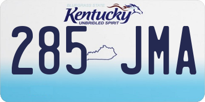 KY license plate 285JMA