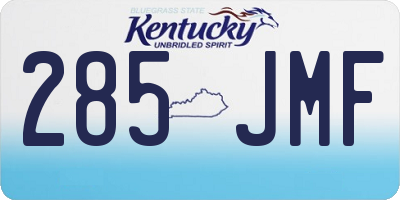 KY license plate 285JMF