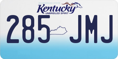 KY license plate 285JMJ