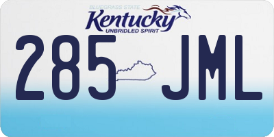 KY license plate 285JML