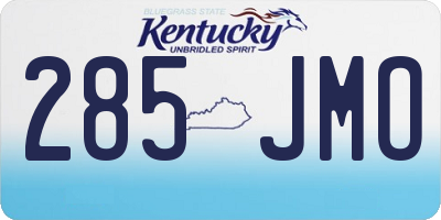 KY license plate 285JMO
