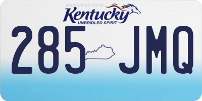 KY license plate 285JMQ