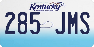 KY license plate 285JMS