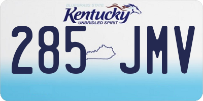 KY license plate 285JMV