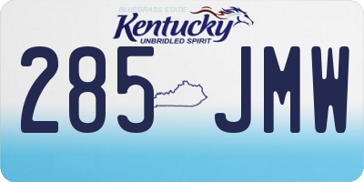 KY license plate 285JMW