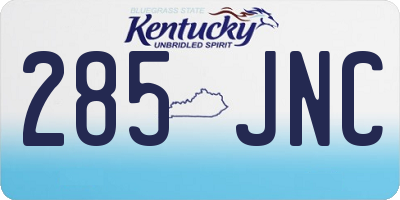 KY license plate 285JNC