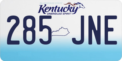 KY license plate 285JNE