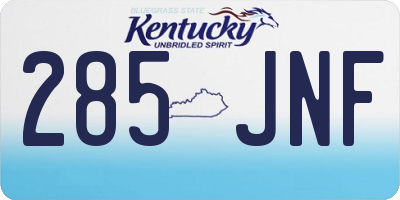 KY license plate 285JNF