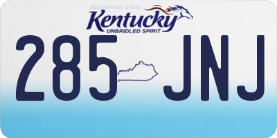KY license plate 285JNJ