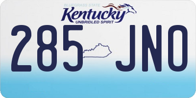 KY license plate 285JNO