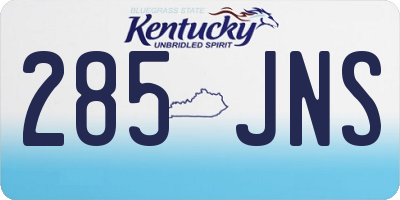 KY license plate 285JNS