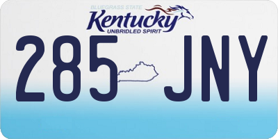 KY license plate 285JNY